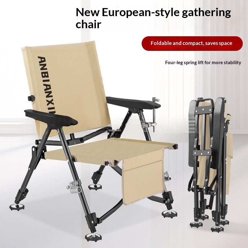 European-style Fishing Chair Fully Foldable Convenient For Outdoor Angling — image 1