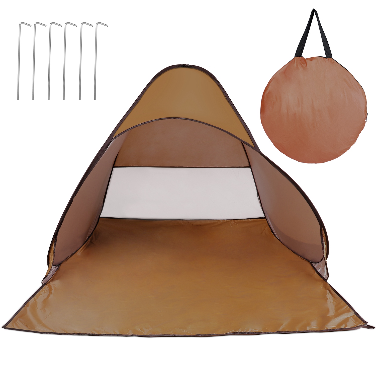 Carpa de Playa para 2-3 Personas con Ventana de Malla y Bolsa de Almacenamiento, 64.96 x 59.06 x 43.31 pulg, Anti-UV, Automática e Impermeable, para Playa, Camping, Pesca, Parque y Lago al Aire Libre — imagen 33