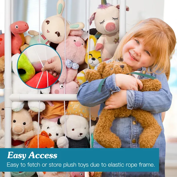 Organizador de Animales de Peluche en PVC - Estante para Juguetes de Peluche con Redes Elásticas — imagen 2
