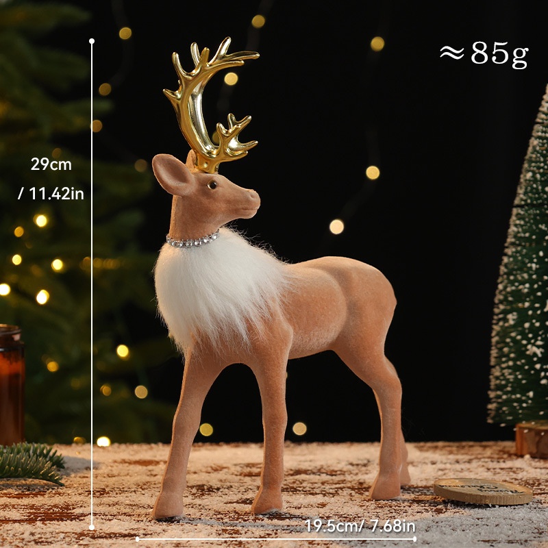 Christmas Reindeer Decoration, Christmas Ornament, Cartoon Holiday Decorative Figurine — image 8