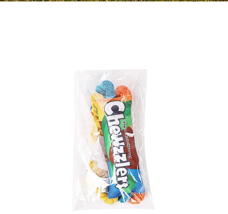 Puppy Dogs Toys Puppy colorful Cotton Chew Rope Knot Toy Durable Braided Dog Toys Dog Cleaning Teeth Braided Bone Rope — image 6