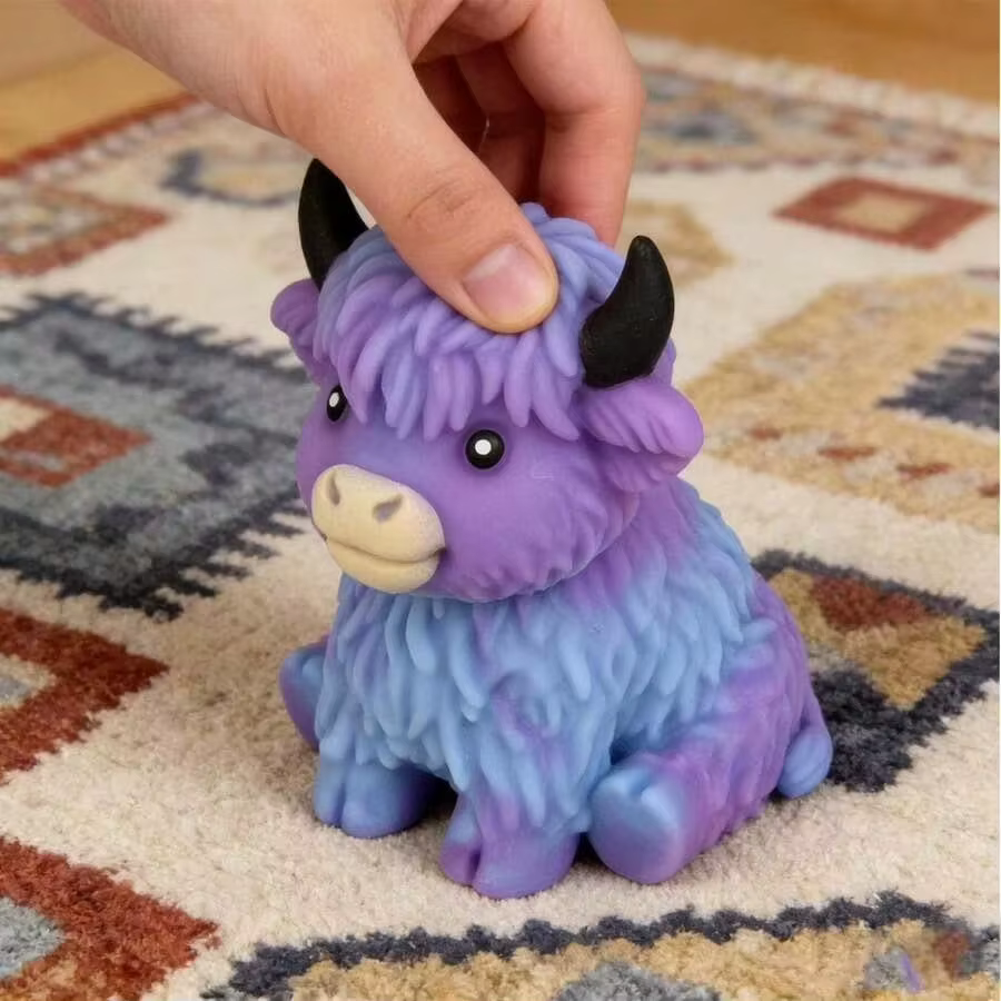 Scottish Highland Cow Squishy Slow Rebound Anxiety Relief Fidget Toy, Squishy Toys, Kid Toys, Juegos Para Niños, Cheese Squishy — image 3