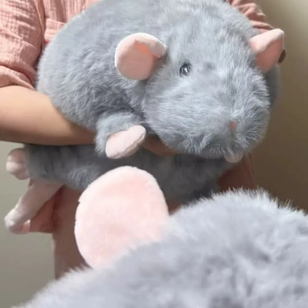 Muñeca de Ratón Cómica de 40/55/90cm con Rama de Flores - Juguetes suaves para niños regalo cumpleaños animal peluche juguete de gato — imagen 2