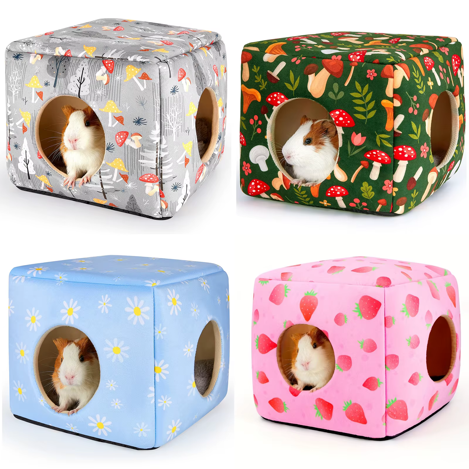 Guinea Pig Hideout Washable Guinea Pigs Hiding House Habitats Cozy Bunny Rabbit Bed for Small Pet Hamster Chinchilla Accessories — image 4