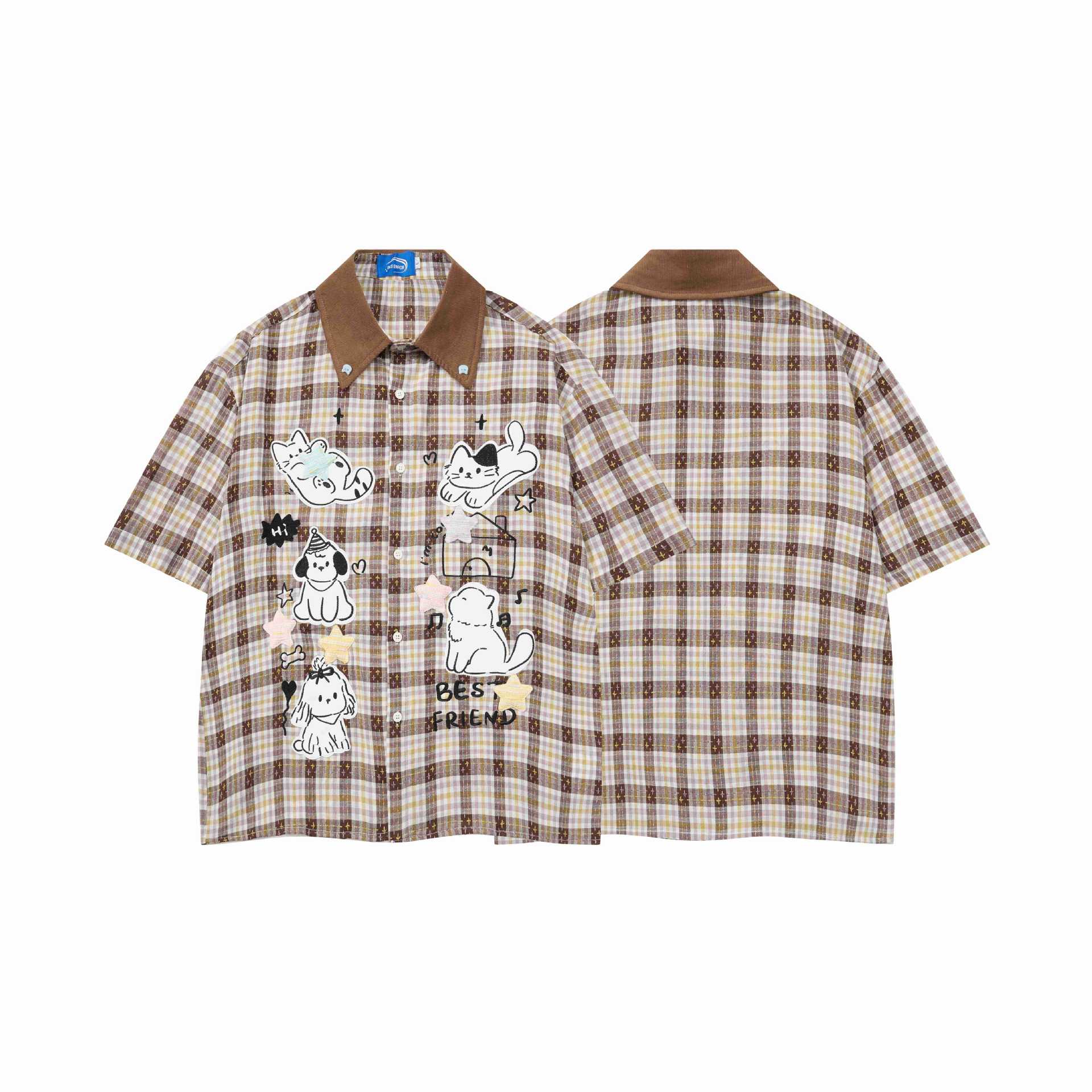Animal embroidery short sleeved shirt — imagen 4