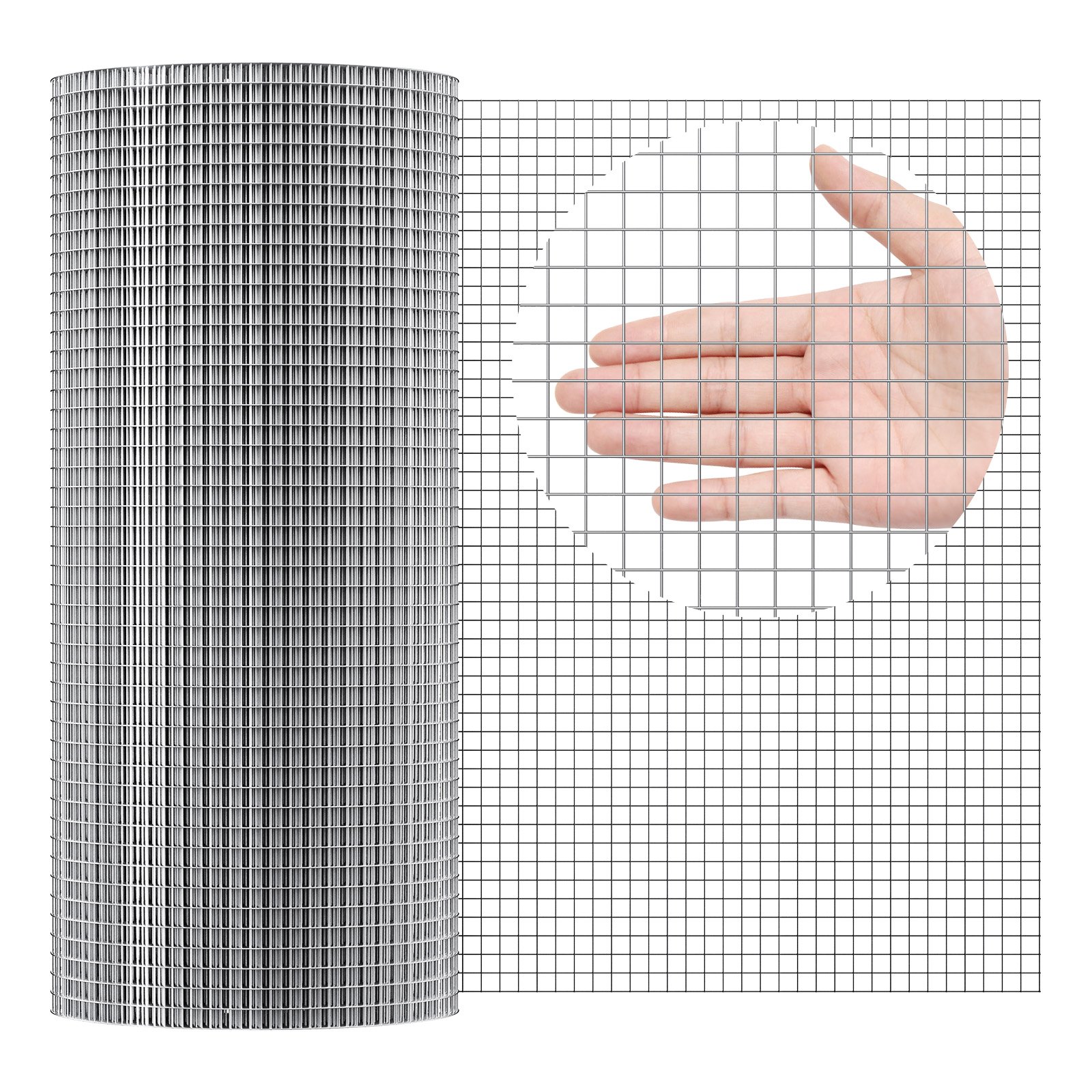 Hardware Cloth, 1'2 Inch 24in X 100 Ft 19 Gauge, Hot Dipped Galvanized Wire Mesh Roll, Chicken Wire Fencing, Wire Mesh For Rabbit Cages, Garden, Small Rodents — imagen 1