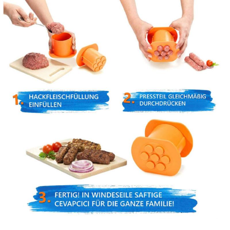 Meat Strip Squeezer Plastic DIY Meat Sausage Hot Dog Maker Pasta Balls Rapid Prototyping DIY Tool Kitchen Cooking Gadgets — image 6