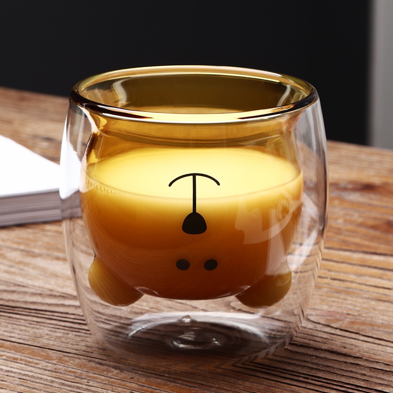 Creative Cute Bear Coffee Mugs Double Glass Cup Animal Double-layer Milk Juice Tea Mug Cup Lady Valentine's Day Christmas Gift — image 15
