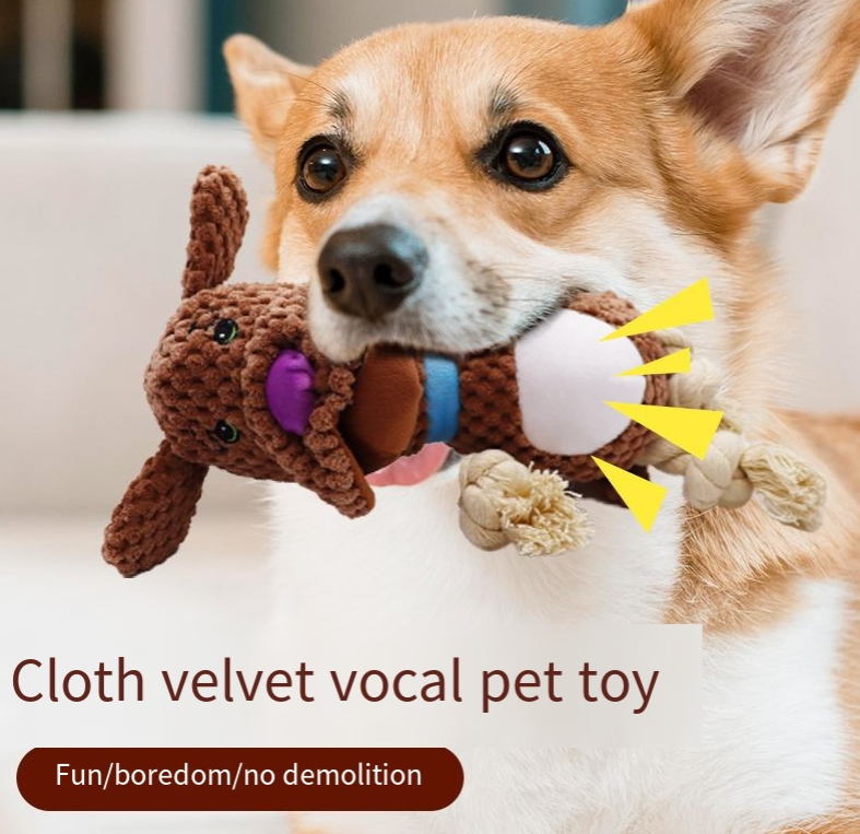 Juguete de Peluche para Perro con Voz que Alivia el Aburrimiento de Golden Retriever, Interactivo, Limpieza de Dientes, Masticación, Tamaño Mediano — imagen 2