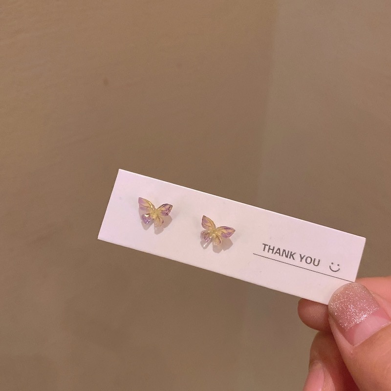 Juego de Pendientes de Mariposa Stereo Fashion Fairy: Pequeños, Simples, de Diseño Niche, Hipoalergénicos, de Celebridad Online — imagen 8