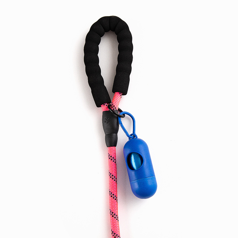 Pet Reflective Leash Nylon Round Rope Anti-Running Foam Handle Leash — image 2