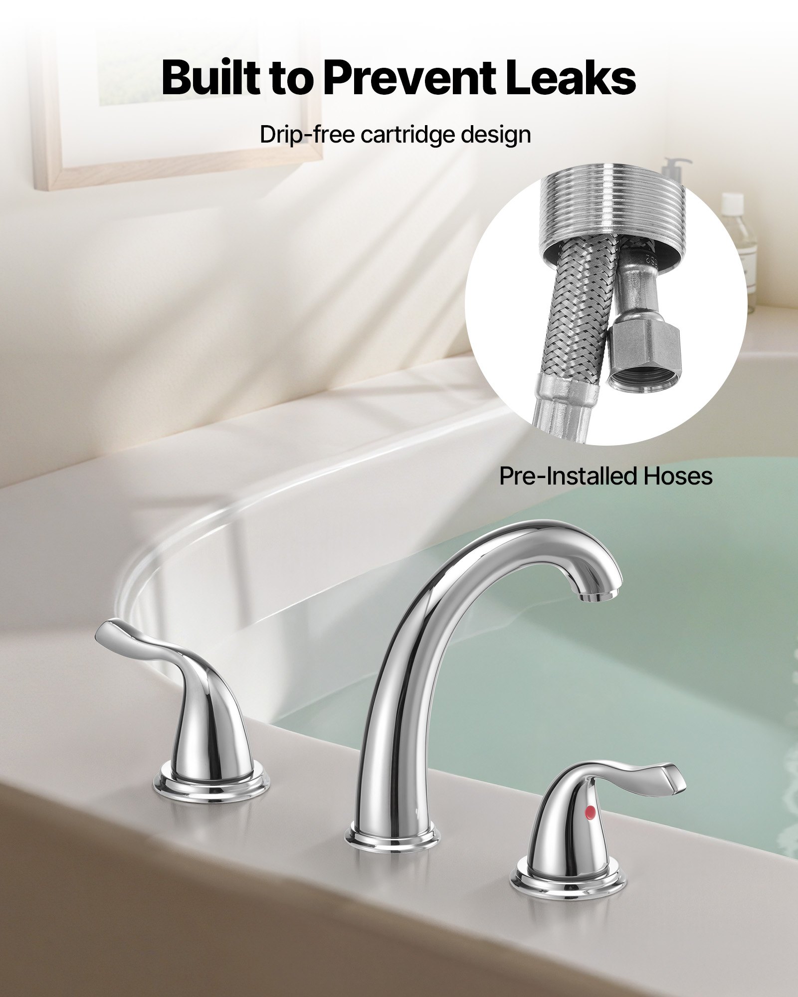 Fregadero de Baño Romano, 3 Hocicos con Ducha de Caida, Grifo de Tinas para Perros, Adultos y Mascotas, Plata, Espiga Alta, Adecuado para Lavados de Animales — imagen 4