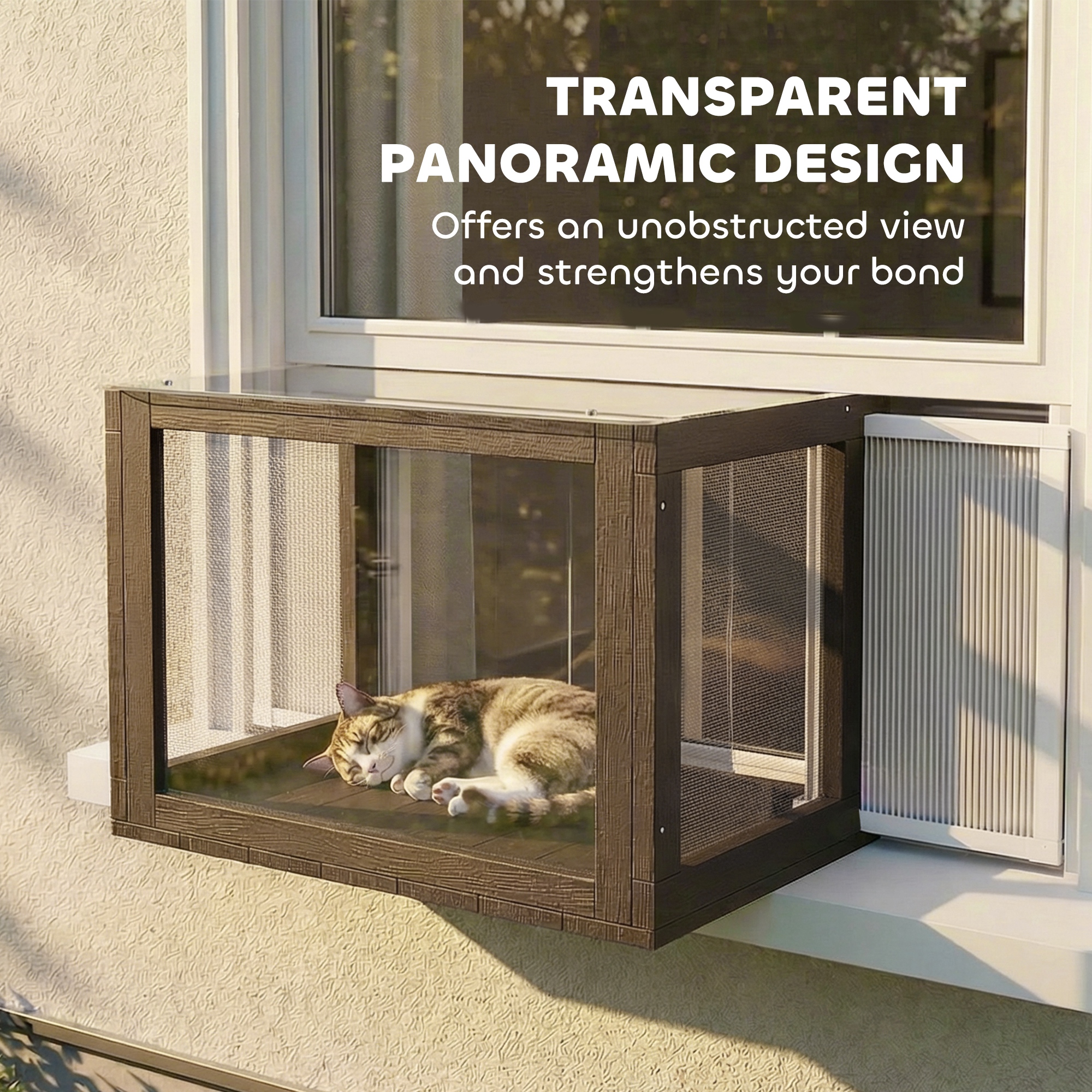 Catio Outdoor Cat Enclosure 25"–41" Outdoor Cat House for Sunbathing, Napping & Overlooking — image 8
