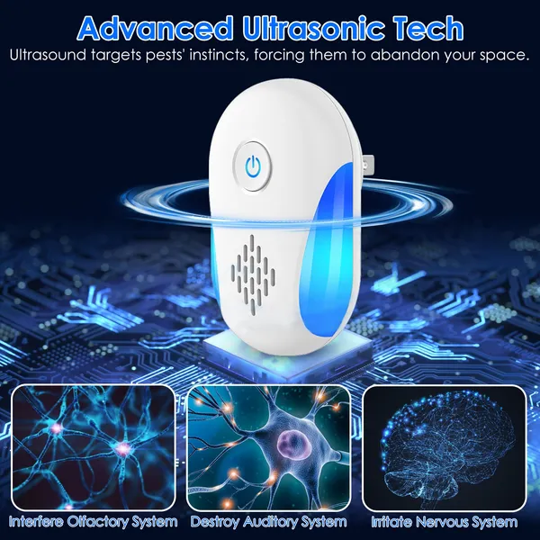 6 Pack Ultrasonic Pest Repeller, Operation Pest Wide Coverage Dual-Frequency Pest Control For Home Apartment Hotel Office Kitchen — image 6