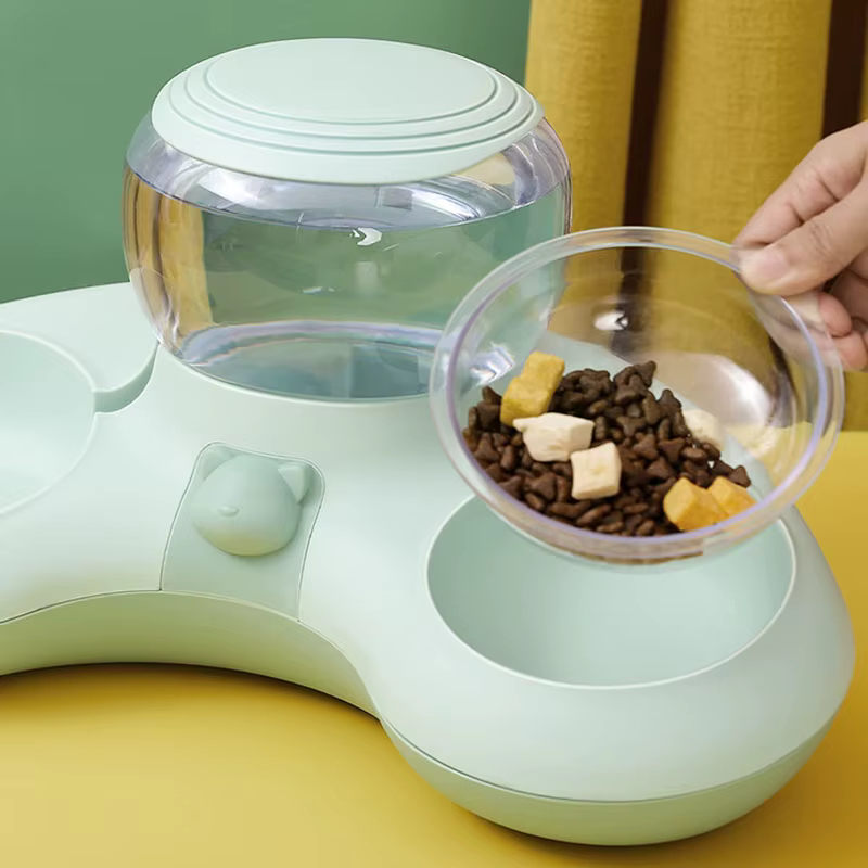 HOOPET New Style Cat Automatic Drinking Feeding Bowl Anti-overturning Non-slip Bowl for Cats Dogs Cat Food Holder Teddy Dog Bowl — image 4