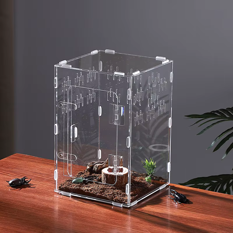 Reptile Terrariums Breeding Tank, Acrylic Breeding Box Terrarium Cage Tank for Small Reptiles, Insects, Lizard, Home Office — image 3