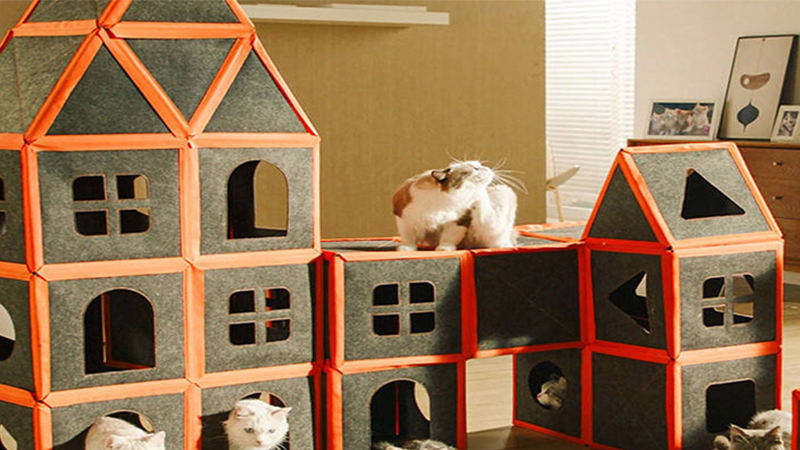 Cardboard Cat House Scratcher Breathable Pet Foldable Cat Toys And House For Cats — image 7