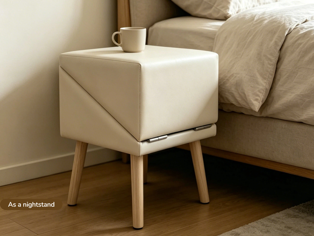 Escalera para Perros 2 en 1 para Cama y Sofá, 25.2" Rampa Plegable para Perros con 6 Escalones y Otomana para Perros Pequeños y Grandes, Beige — imagen 11
