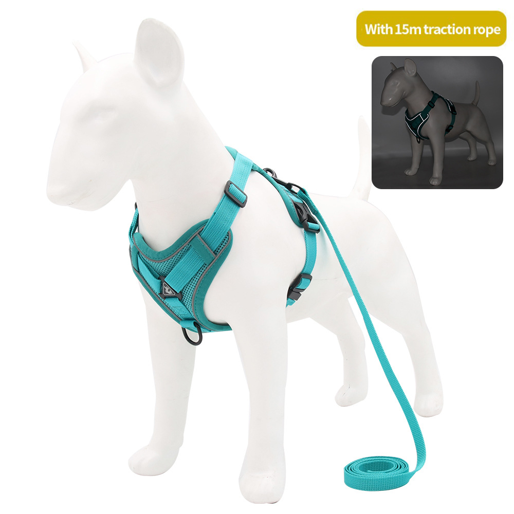 Cinturón de paseo reflectivo y respirable para perros con estilo de chaleco — imagen 12