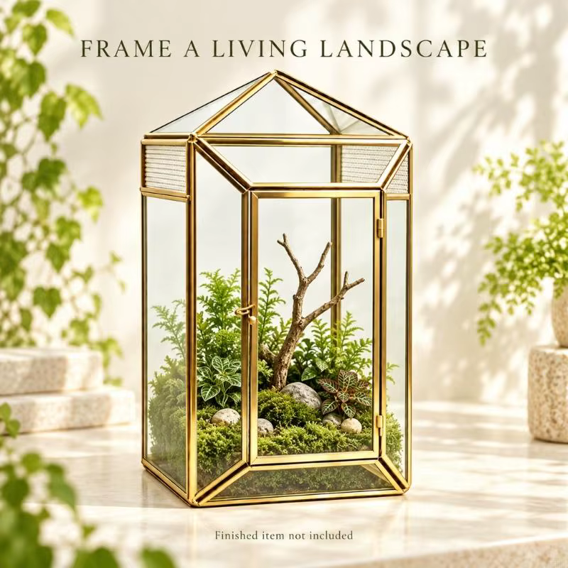 Glass Terrarium Habitat Enclosure for Small Reptiles and Amphibians with Clear Surfaces, Enclosed Case, and Single Front Door — image 3