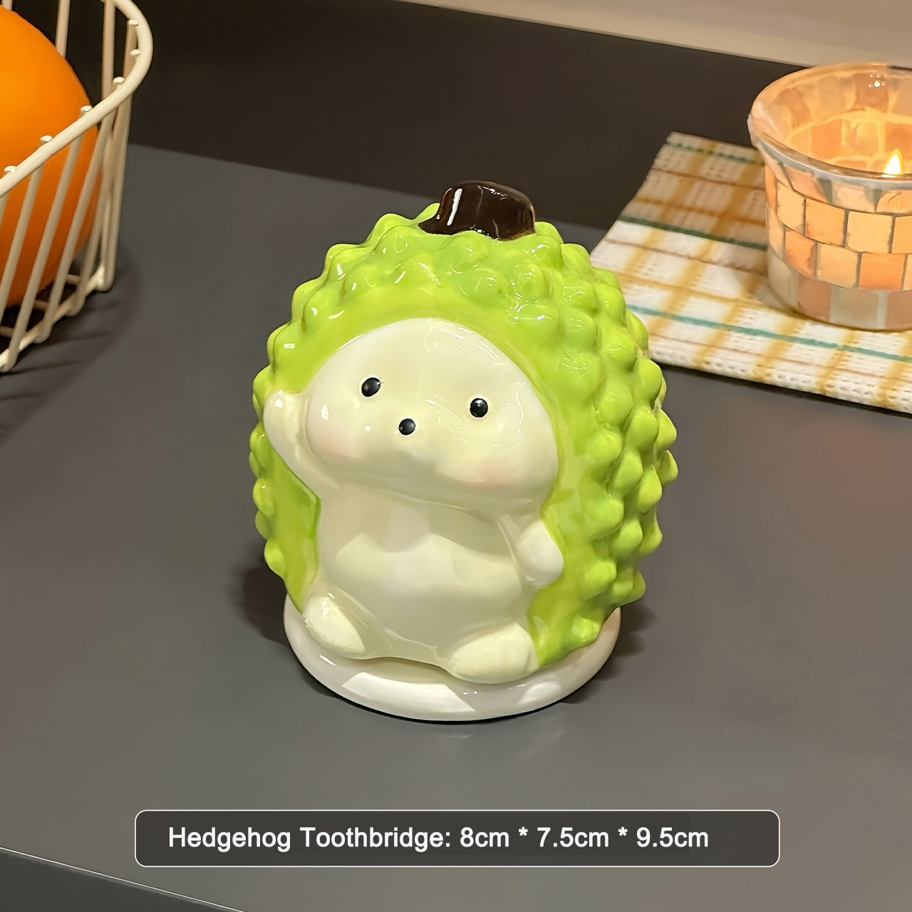 Ceramic hedgehog toothpick box — image 2