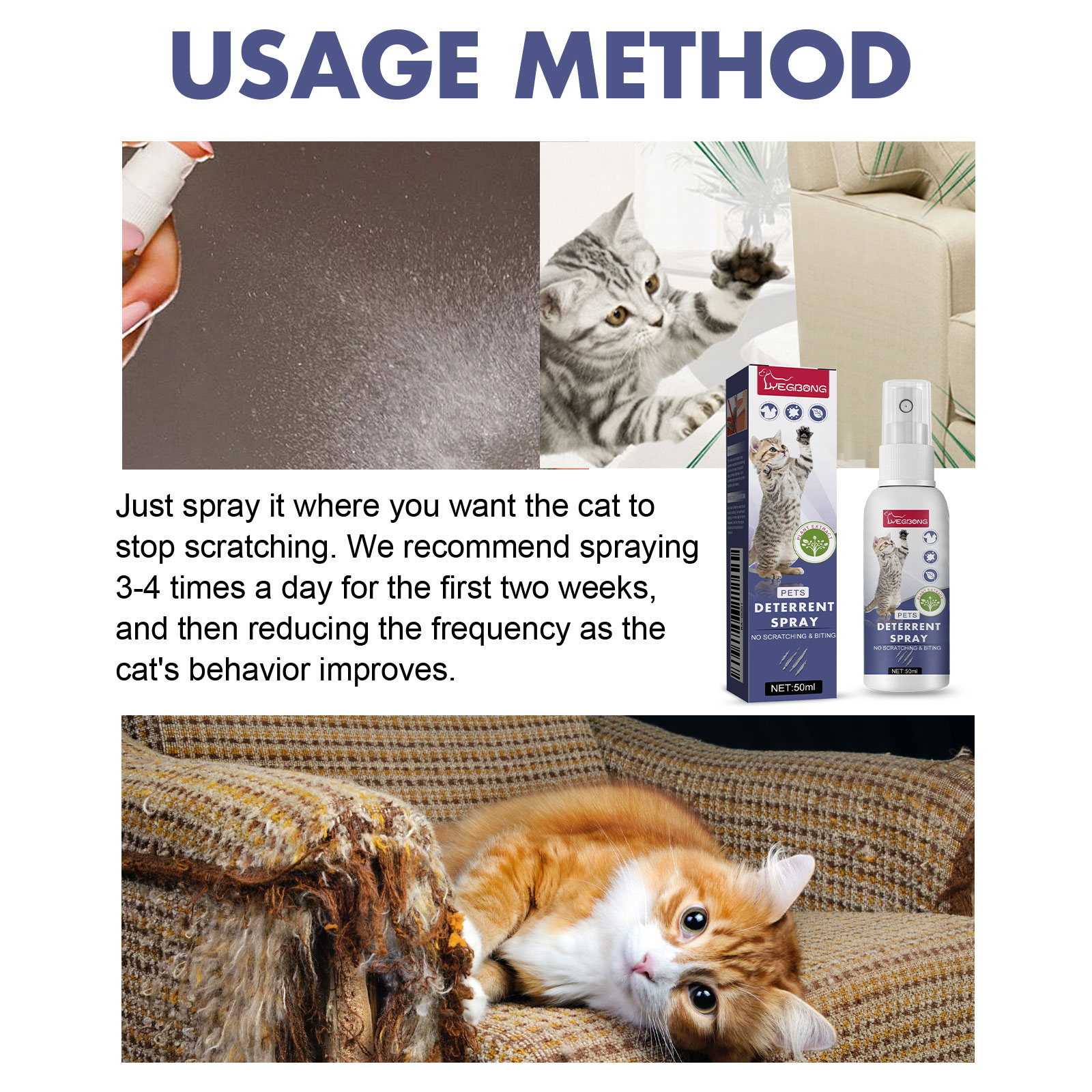 Pet Anti-Scratch Spray Exclusion Zone Set Up Spray Cat And Dog Scratching Door Sofa Anti-Scratch Solution — image 8