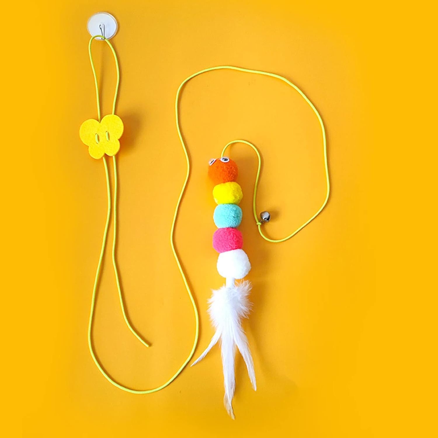 Juguetes para Gatos de Interior - Juguetes Interactivos para Gatos en Casa 200cm Colgador de Gato Autoestimulante con Cuerda Retráctil Nylon Alivio de Estrés — imagen 6