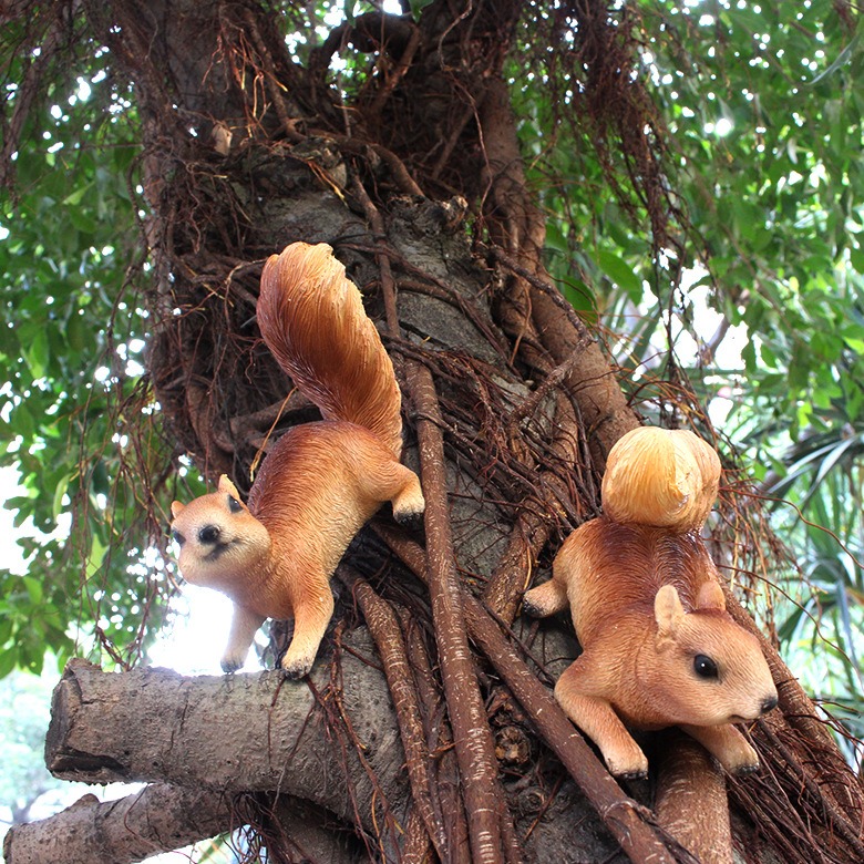 Simulated squirrel ornaments resin park outdoor yard tree decorations pendant — image 4