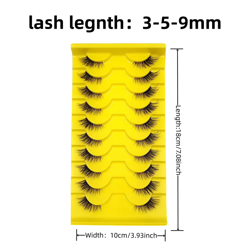 10 Pairs Elegant Faux False Eyelashes, Wispy Cat Eye Design for Natural Fluffiness - Perfect for Everyday Glam — image 5