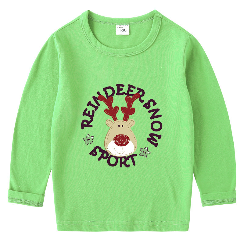 Christmas deer base T-shirt long sleeved top — image 12
