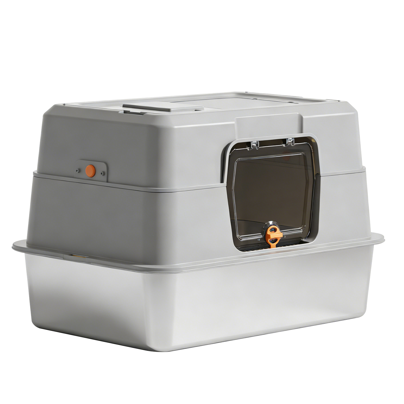 Fully Enclosed Stainless Steel Cat Litter Box — imagen 3