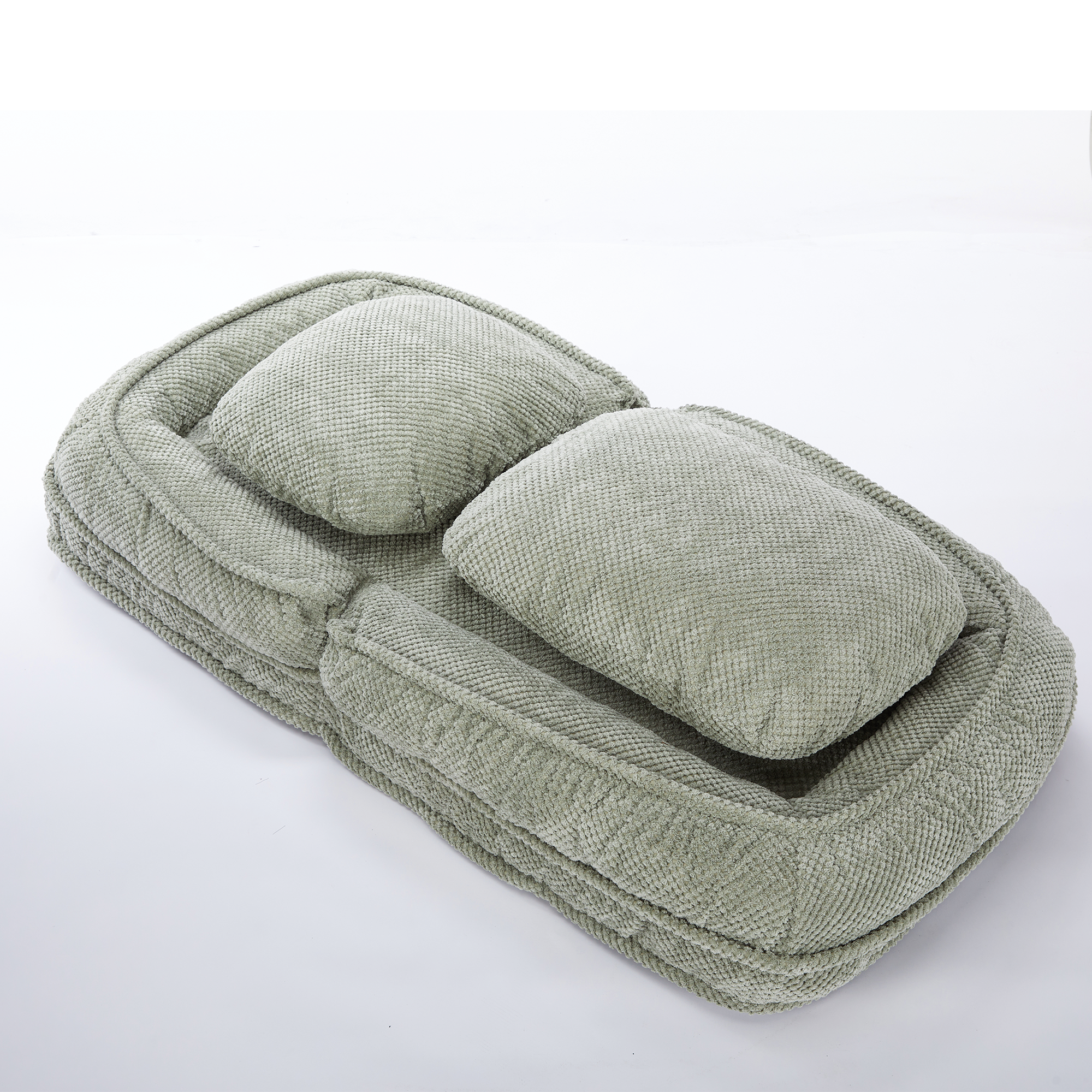 Cama para Perros Humano, Sofá Relajante 5 Posiciones Ajustables, sentarse, dormir, plegar, ideal para sala de estar, dormitorio, Diseño Ahorrador de Espacio Verde — imagen 4