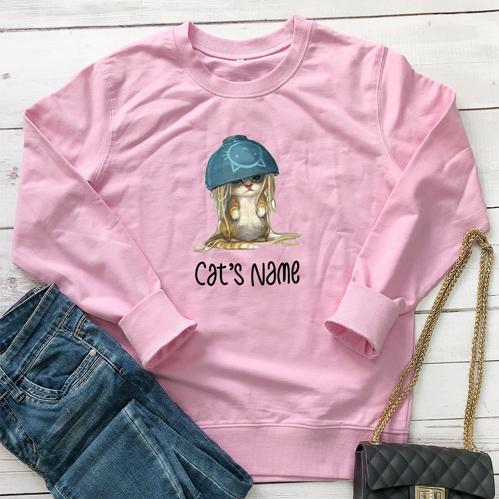 Cat's name cat noodle printed hoodie — image 7