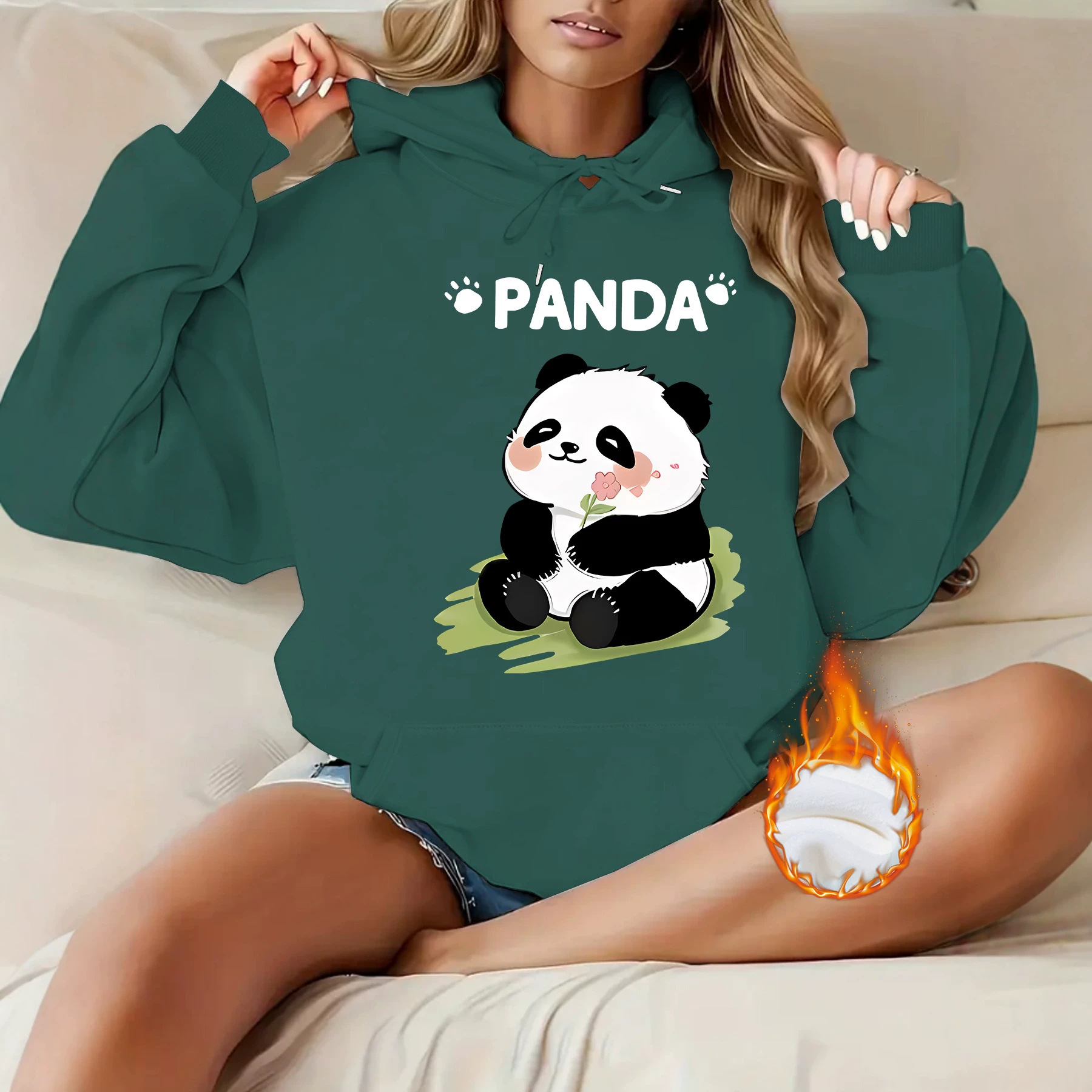 Top hoodie cartoon panda pattern — image 5