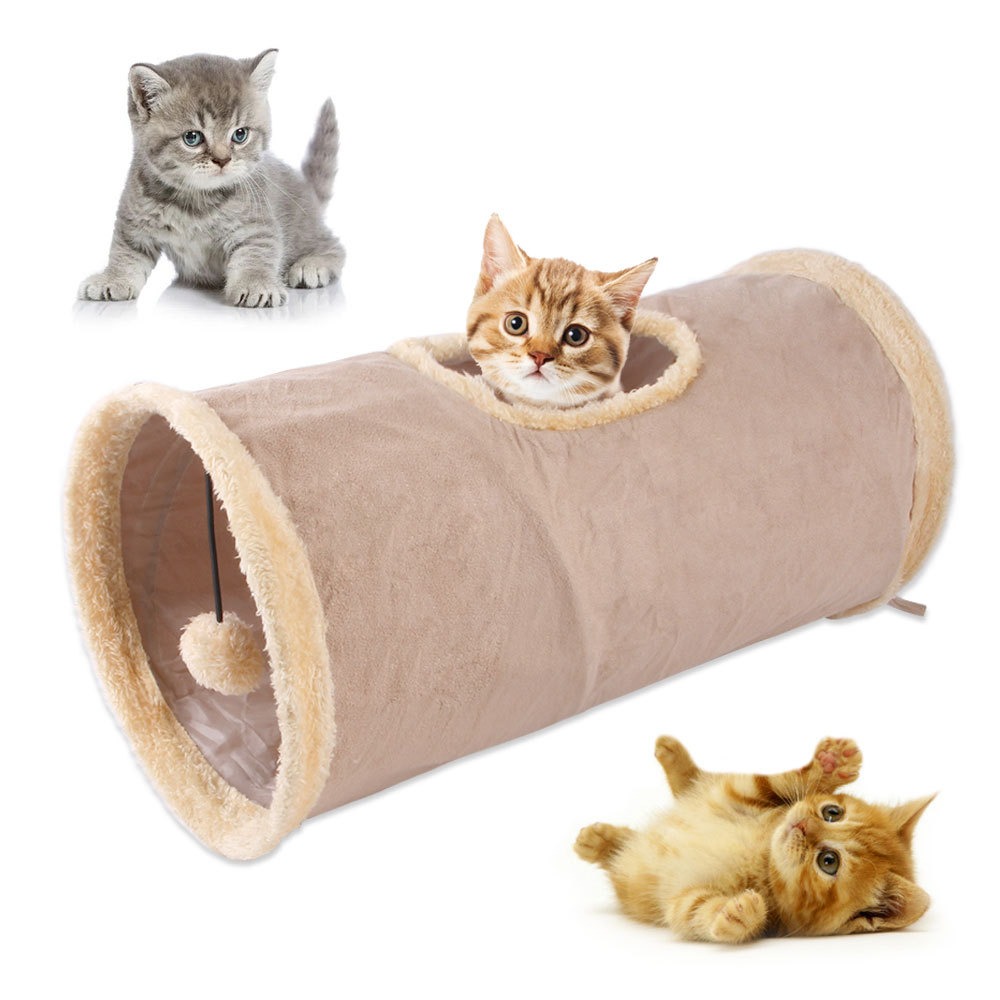 Suministros para mascotas, túneles de gato plegables, canales de gato en cuero, contenedores de juguetes para gatos con perforadora — imagen 6