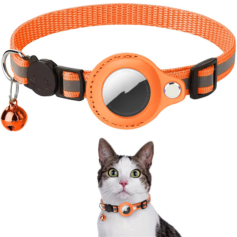 Reflective Collar Waterproof Holder Case For Airtag Air Tag Airtags Protective Cover Cat Dog Kitten Puppy Nylon Collar — image 19
