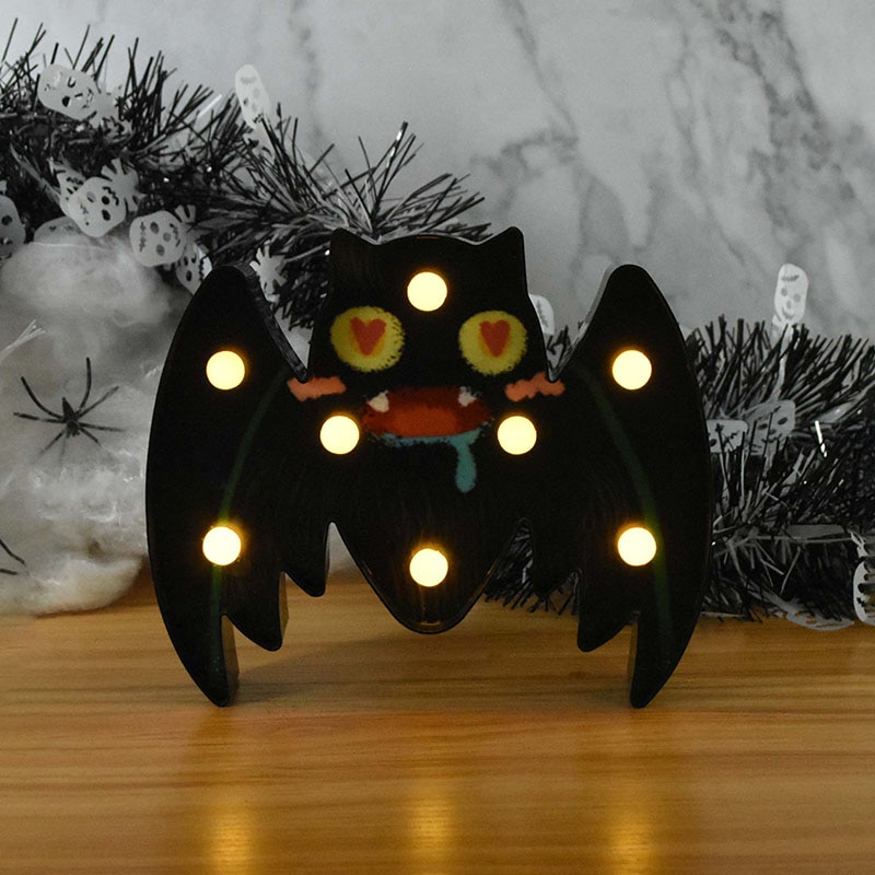 Halloween LED Lights Horror Pumpkin Ghost Bat Spider Night Lights Ornament Halloween Party Props Home Bar Table Lamp Decorations — image 18