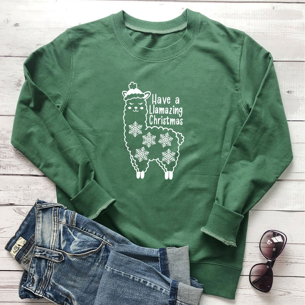Alpaca printed long sleeved hoodie — image 1