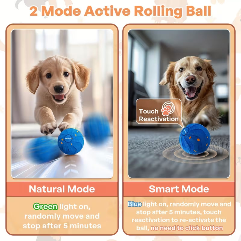 Pelota Interactiva para Perros: Materiales E-TPU, Movimiento Inteligente con Salto y Girar Aleatorio, Juguete Auténtico Resbalón y Chupón Seguro — imagen 3