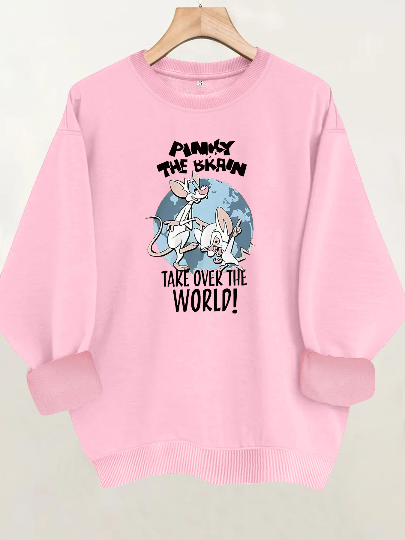 Mouse letter printed fleece hoodie — image 8