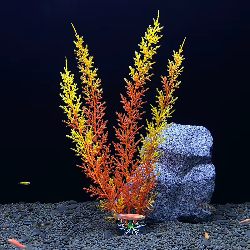Plantas artificiales decorativas para acuario, paisajismo para pecera, adornos de pasto acuático, plantas acuáticas simuladas — imagen 3