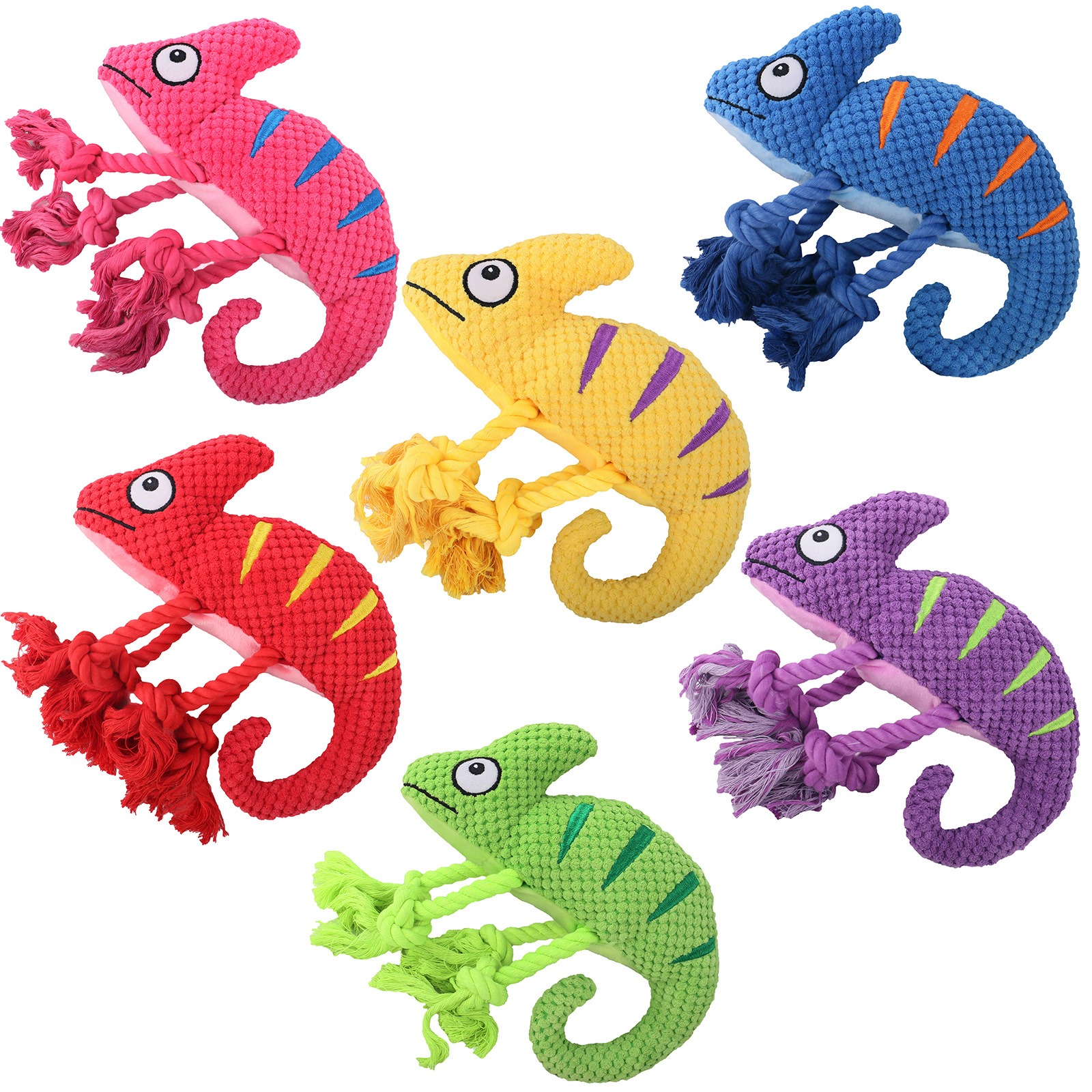 Medium to large-sized dog plush filled chameleon pull-out interactive and sturdy pet toy, vocalization dog toy — image 1