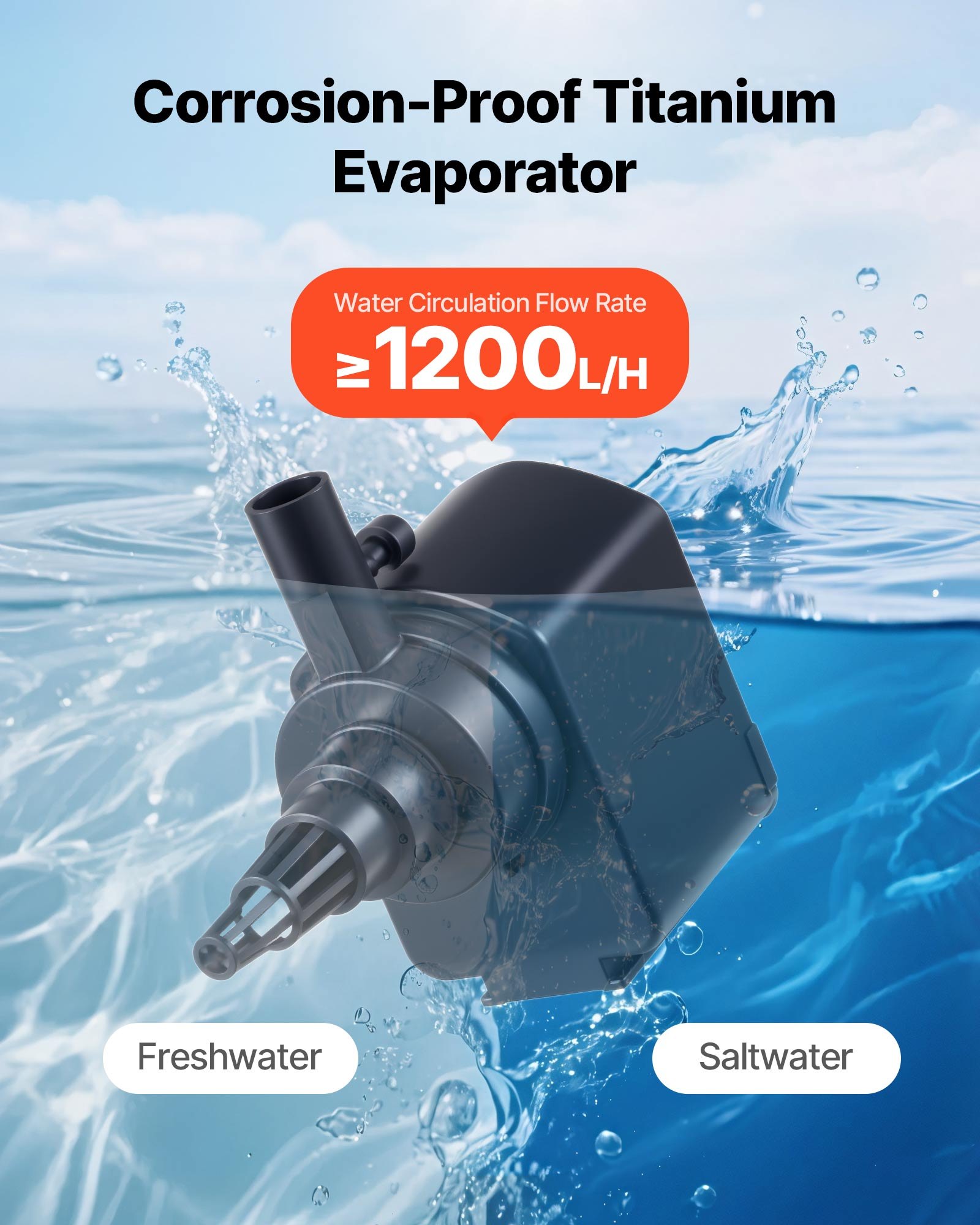 Aquarium Chiller 92 Gallon, 1/4 HP Water Chiller For Hydroponics, Fast Cooling For Fish Tank, Axolotl, Coral Reef, Quiet Refrigeration Compressor, Titanium Evaporator, Complete Fittings — imagen 4
