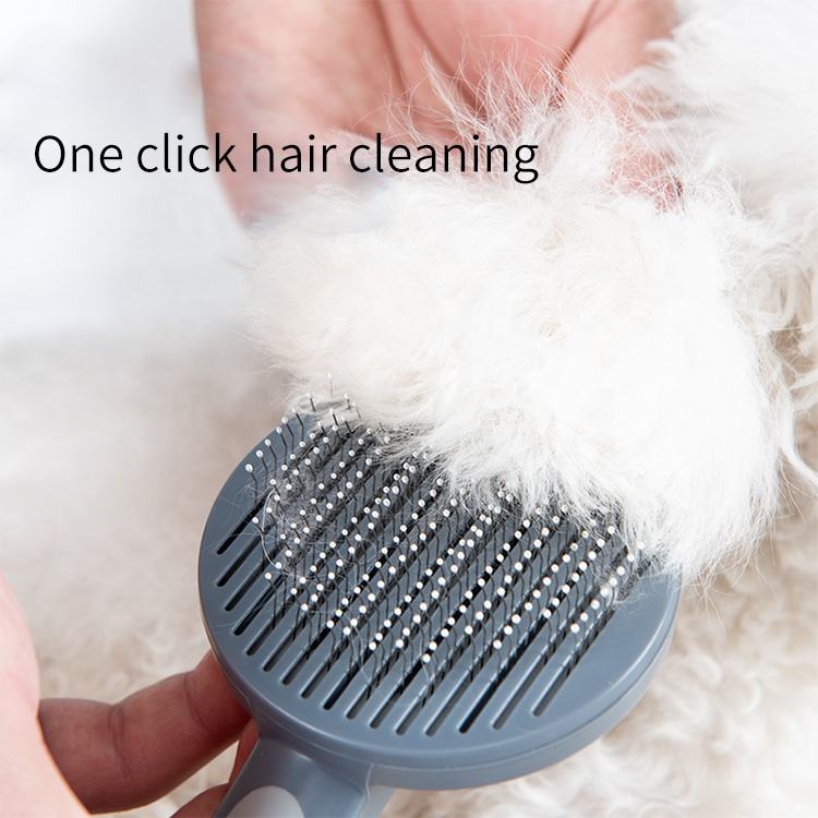 Cepillo de Pelo para Mascotas Auto-Limpiable - Cepillo de Gato y Perro con Púas de Aguja para Eliminar Pelos Flotantes — imagen 5