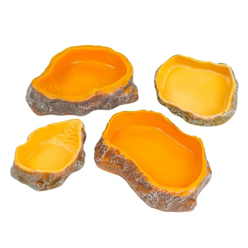 Suitable For Indoor Reptile Landscaping 1-piece Rock-shaped Reptile Water And Food Tray, Leak-proof And Easy To Clean — image 1