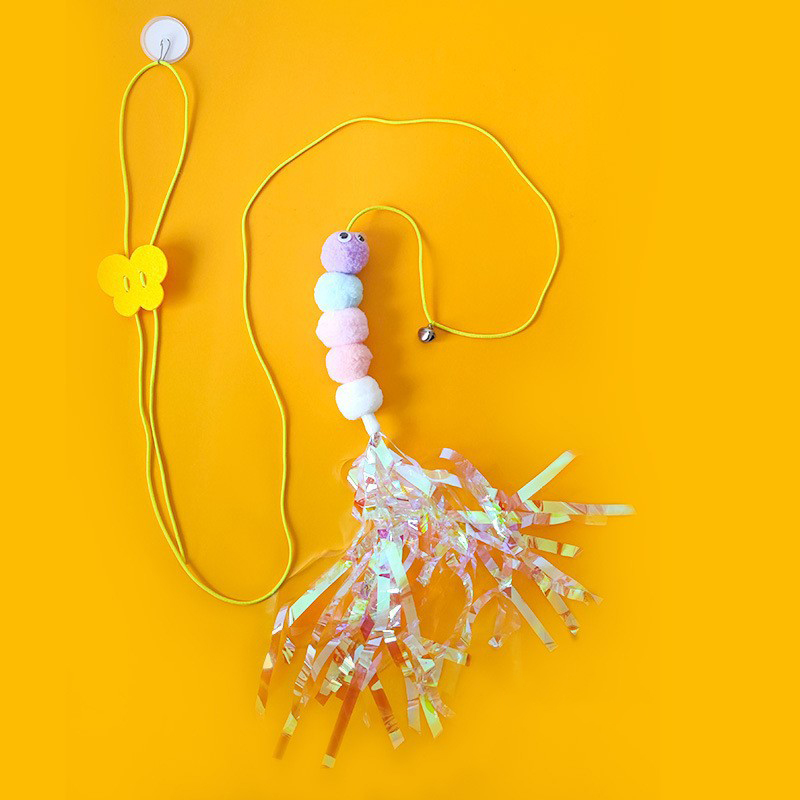 Juguetes para Gatos de Interior - Juguetes Interactivos para Gatos en Casa 200cm Colgador de Gato Autoestimulante con Cuerda Retráctil Nylon Alivio de Estrés — imagen 4