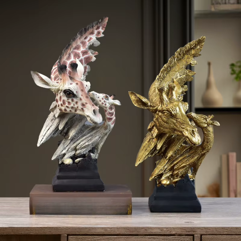 Housewarming Gift Rhinoceros Bust Statue Resin Animal Figurine for Dining New Home Living Room Decor Unique Art Ornament Present — image 2