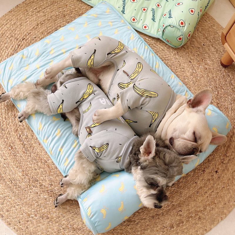 Cat dog pet ice pad summer autumn cooling heatstroke prevention sleeping mat fruit mat non-slip ice silk mat — image 2