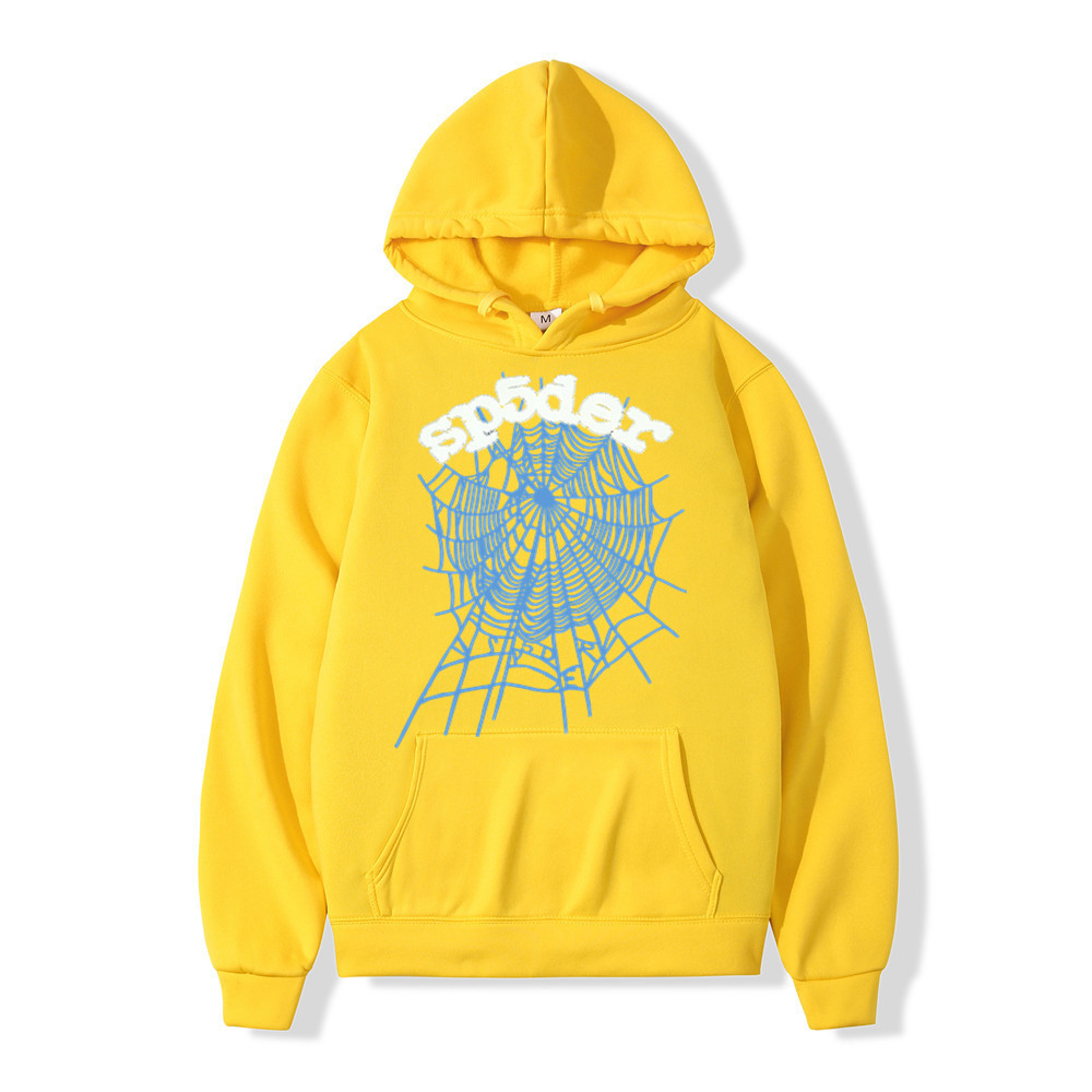 Western Hip Hop Spider Web Long Sleeve Hooded Sweatshirt Unisex — image 9