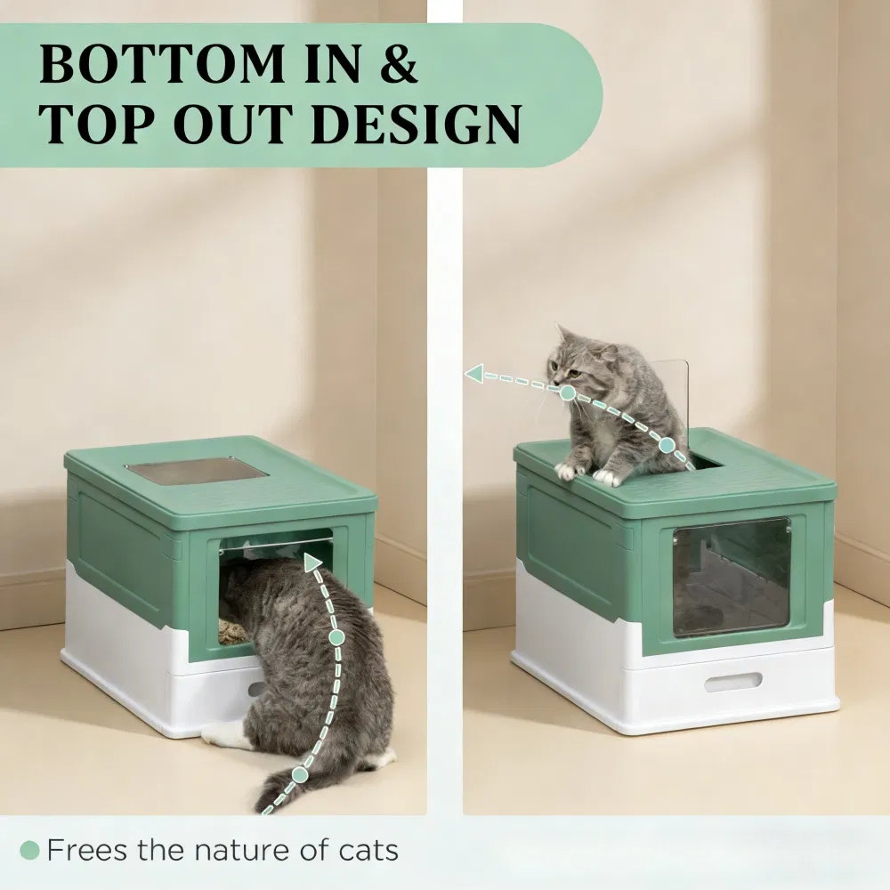 Stainless Steel Enclosed Litter Box for Cats — image 2